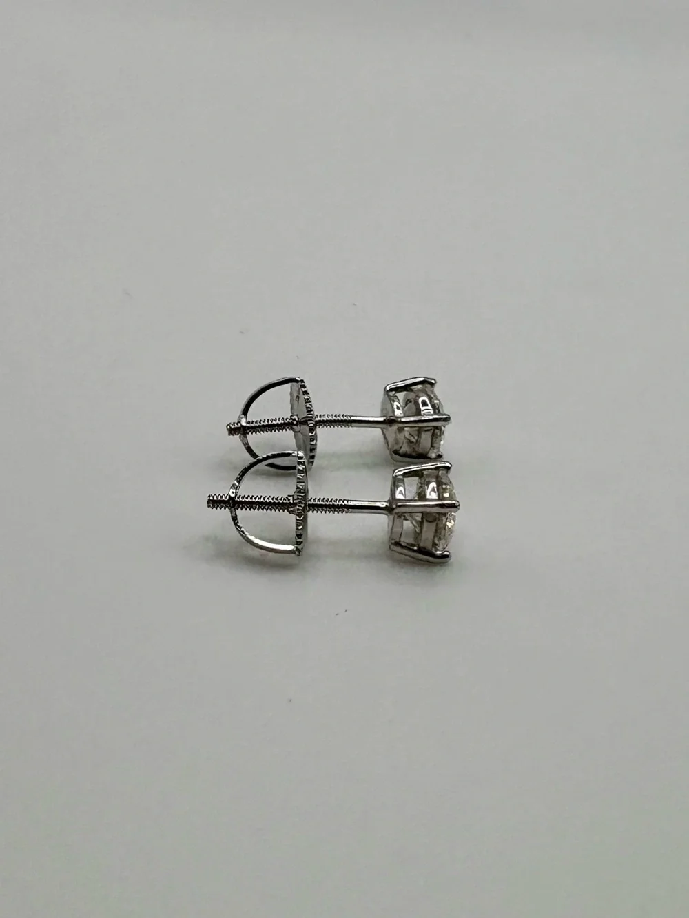 0.5ct Moissanite Stud Earrings 5mm 925 Sterling Silver Screwback
